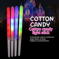 ✲ LED Cotton Candy Cones Colorful Glowing Cotton Candy Sticks For Birthday And Christmas Cheer Tube Dark Light Party Supplies