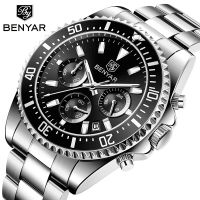 BENYAR Men S Wathes แบรนด์หรูนาฬิกาควอตซ์สำหรับชาย Chronograph กีฬากันน้ำทหารธุรกิจ Relogio Masculino BY-5170