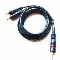 1RCA to 2RCA Male to Male Splitter Cable Audio Splitter Distributor Converter Speaker Gold Cable Cables