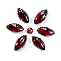 6.40 ct โกเมน (Garnet) สีแดงอมส้ม ทรงมาคี ทรงกลม(หลังเบี้ย)