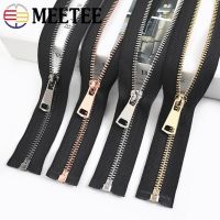 ◇ 1/2Pcs 15-80cm 5 Metal Zippers Auto Lock Black Zips For Jacket Clothes Bag Strap Zipper Repair DIY Sewing Garments Accessories