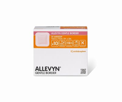 Smith and Nephew Smith & Nephew 66800269 - Foam Dressing Allevyn Gentle Border 7.5cm x 7.5cm, 10 Sheets