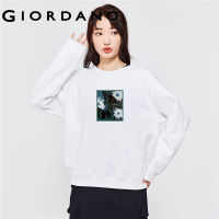 GIORDANO Women LiuChenYang Series Sweatshirts Nature Painting Print Sweatshirts Fleece-Lined Fashion Casual Sweatshirts 99393272