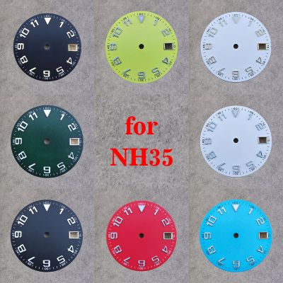 New 28.5mm nh35 dial C3 luminescence NH35 case nh36 dial nh35 watch case NH36 case nh35 movement sports watch accessories parts Cases Cases