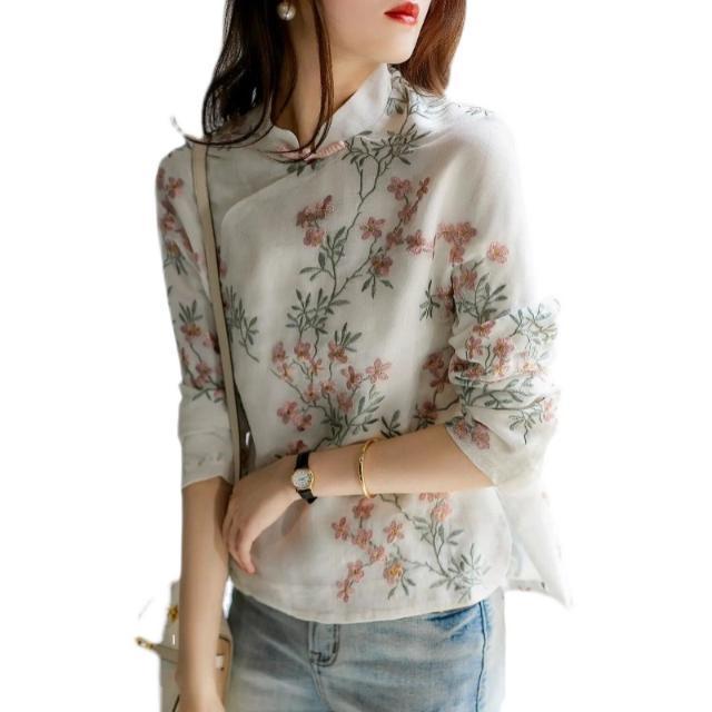 ปรับปรุง-cheongsam-top-retro-buttoned-แขนยาวพิมพ์-stand-up-collar-เสื้อผู้หญิงฤดูใบไม้ผลิและฤดูใบไม้ร่วง2022ใหม่สไตล์จีน-hanfu