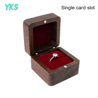 ?【Lowest price】YKS กล่องแหวนไม้เครื่องประดับแสดงคนรักแหวนผู้ถือ engagement Wedding Organizer