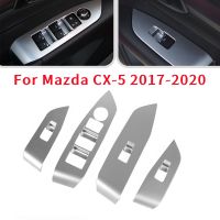 Chrome Window Lift Switch Panel Protection Cover Trim Inner Door Armrest for Mazda CX-5 CX5 2017-2020 Left Hand Drive