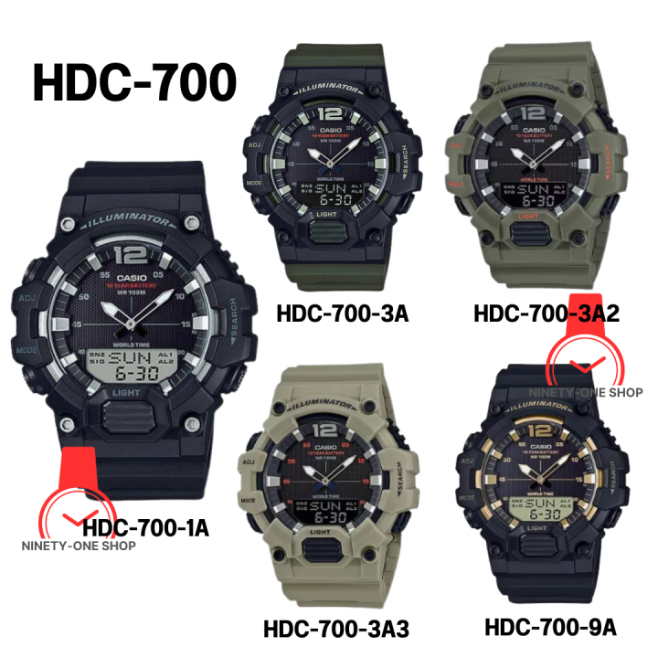 CASIO นาฬิกาข้อมือผู้ชาย ของแท้ 100% HDC-700-1A HDC-700-3A HDC-700-3A2 ...
