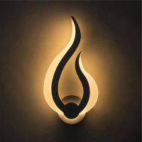 LED Light Modern Wall Lamp Acrylic Sconce 10W AC90-260V Flame Shape Indoor Bathroom Bedroom Living Room Hallway Art Decoration