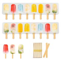 SILIKOLOVE Ice Cream Mold Popsicle Silicone Molds DIY Homemade Fruit Juice Dessert Ice Pop Lolly Tray Mould With Wooden Sticks