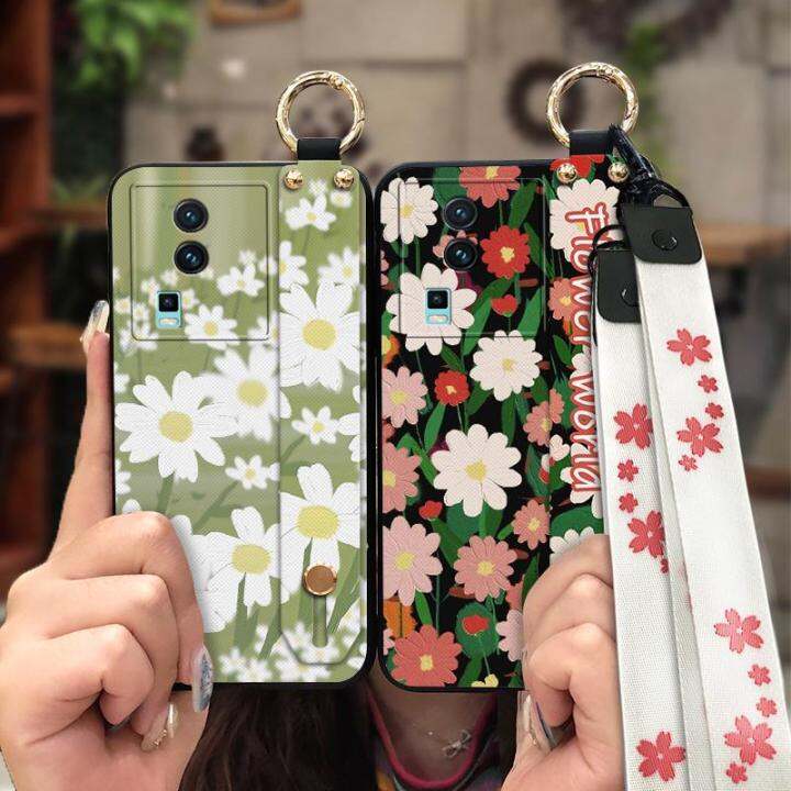 phone-holder-armor-case-phone-case-for-vivo-iqoo-neo7-neo7-se-painting-flowers-back-cover-cute-anti-dust-silicone-soft