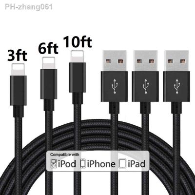 10ft USB cable For iphone 14 13 12 11 pro max XS XR X SE 8 7 6s plus ipad air mini fast charging For iphone charger