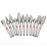 11pc 6mm Shank 10mm Head Tungsten Steel Milling Cutter หัวแกะสลักโลหะหัวคาร์ไบด์โรตารี่เครื่องมือ CNC Dremel แกะสลัก