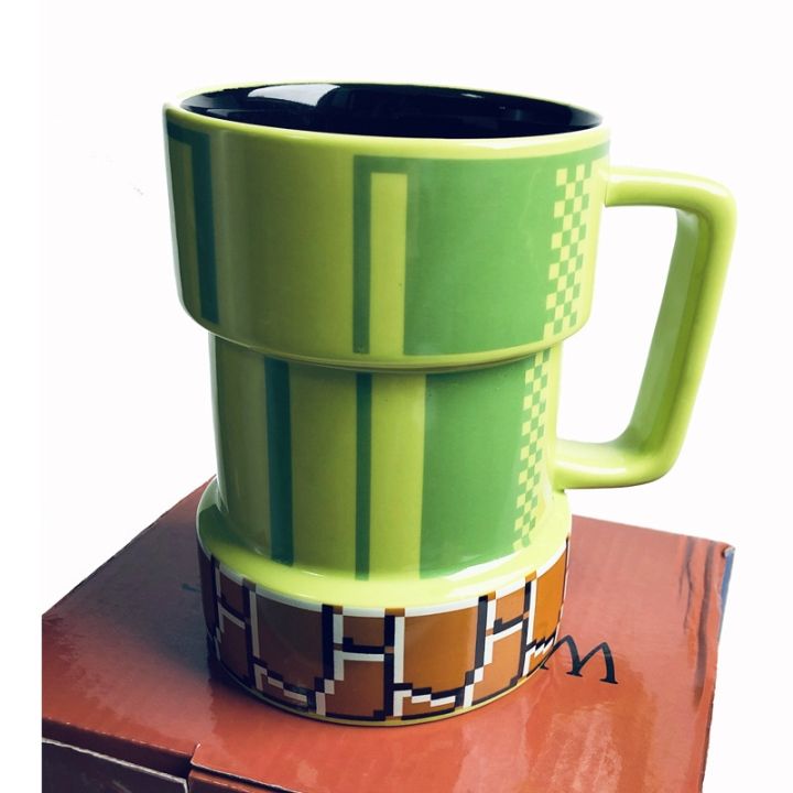 high-end-cups-การ์ตูนซูเปอร์มาริโอท่อระบายน้ำพิกเซล3d-แก้วกาแฟเซรามิกโฮมออฟฟิศนมชาแก้วน้ำ-drinkware-ถ้วยสำหรับของขวัญวันเกิดเทศกาล