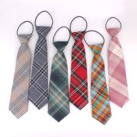 ☃❈● Rubber Ties For Boys Girls Fashion Shirt Plaid Neck Tie Children Small Tie Simple Check Student Necktie For Party Tie Gravata