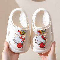 Sanrio Kuromi Cinnamoroll Crocs เด็กรองเท้าแตะ Kawaii อะนิเมะน่ารักฤดูร้อนกลางแจ้งชายหาดห้องน้ำลื่นรองเท้าของเล่นสาว