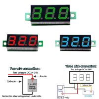 เครื่องวัดแรงดันไฟฟ้าแบบดิจิตอลไฟฟ้ากระแสตรง0.28นิ้ว0-100V มิเตอร์วัดกระแสไฟรถยนต์มือถือเครื่องทดสอบแรงดันไฟฟ้าพลังงาน12V สีเขียวสีฟ้าสีเหลืองสีแดง