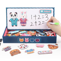 2 in 1 Toddler Magnetic Puzzles Wooden Animal Dress Up Matching Games Jigsaw Puzzle Toys for Kids Boys Girls Montessori Toys