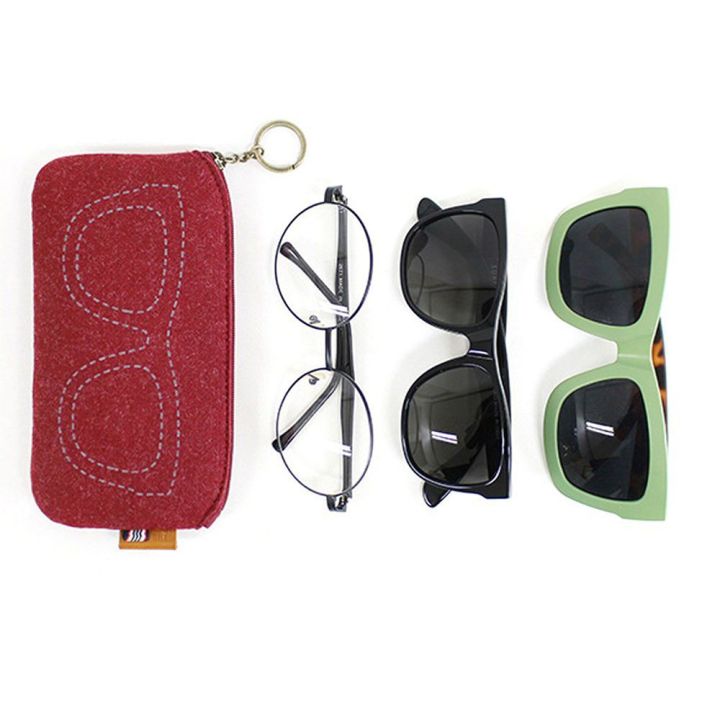 lygjzc-นุ่มดี-แว่นอ่านหนังสือ-หญิง-ชาย-กระเป๋าใส่แว่นกันแดด-เคสป้องกันแว่นตา-กระเป๋าซิป-แว่นตาสักหลาด