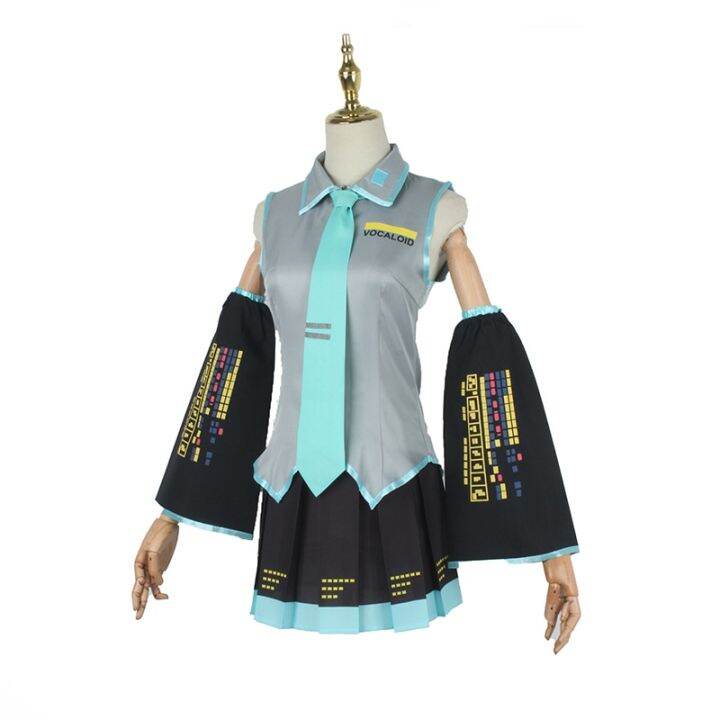 Anime Miku Cosplay Female Outfits Costume Japan Midi Dress Miku Wig ...