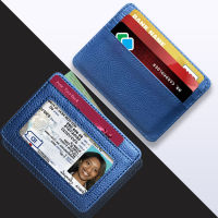 【CW】Men and Women ID Card Holder PU Small Coin Purse Credit Card Holder Solid Color Business Card Case Business Card Holder