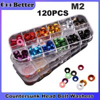 120pcs Aluminum Alloy Washer Set M2 Colourful Anodized Gaskets Countersunk Head Gasket Kit For Screws Bolts And Nut Model Tool