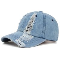 Spring and Autumn Fashion Worn Denim Cap Outdoor Leisure Visor Hat Trend Hole Baseball Caps Hip Hop Sport Hats