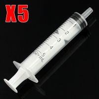 【JH】 5x Syringes Plastic Syringe 5ml Disposable Industrial Manual Dog Feeder Nutrient Sterile Accessories