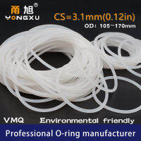 ซิลิโคนสีขาว O-ring ซิลิโคน CS3.1mm ความหนา OD105/110/120/130/135/140/150/170*3.1mm O Ring ซีลยางปะเก็นแหวนเครื่องซักผ้า-Zkeir