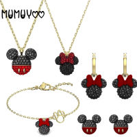 2020 Fashion Jewelry High Quality Cute Charm Cartoon Style New 3D Red bow Mouse Women Series Necklace Jewelry Best Birthday Gift