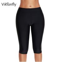 Vikionfly กางเกงว่ายน้ำขนาดพิเศษสำหรับผู้หญิง,ขายาวฤดูLadies shopกางเกงเล่นเซิร์ฟขนาดใหญ่ชุดว่ายน้ำบิกินี่กางเกงชายหาด