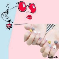 สติ๊กเกอร์ติดเล็บกันน้ำแฟชั่น 14 ชิ้น nail sticker