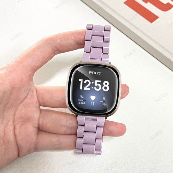 สายเรซินสีลูกอมสำหรับ-fitbit-versa-4-3-sense-macaron-เปลี่ยนสายติดนาฬิกาข้อมือสายพานสายรัดนาฬิกาข้อมืออัจฉริยะ-fitbit-versa-2-1-carterfa