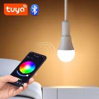 [HOT QQZIWWUJJWG 104] Tuya บลูทูธ4.0สมาร์ทหลอดไฟ LED RGBCW ใหม่ห้องนอนห้องนั่งเล่นหลอดไฟสีเปลี่ยน Timing ไฟกลางคืน E27 L Ampada