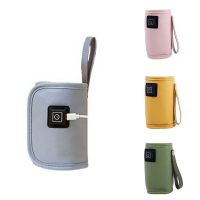 USB Milk Water Warmer Travel Stroller Insulated Bag Baby Nursing Bottle Heater Safe for Outdoor Winter -Grey