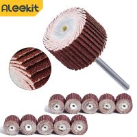 Aleekit 10Pcs Sanding Flap Set With 3mm Shank Grinding Wheel Head Sander Abrasive Tool Sandpaper Rust Removal For Dremel Rotary