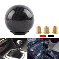 【DT】 hot  Universal Car Gear Shift Knob Shifter Lever Round Ball Shape Real Carbon Fiber