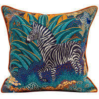 DUNXDECO Cushion Cover Decorative Pillow Case Modern Luxury Jungle Zebra jacquard Art Design Coussin Sofa Chair Bedding Decor