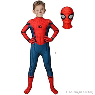 AEOZAD Spiderman คอสเพลย์เครื่องแต่งกาย Para Crianças Tobey Maguire บอดี้สูท Super-herói ZentaiMacacão ฮาโลวีน Festa de Carnaval Adulto