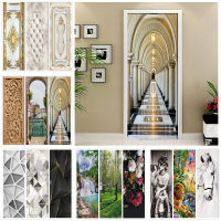 Corridor Modern Door สติกเกอร์ PVC 3D DIY Self-Adhesive บทคัดย่อแฟชั่นวอลล์เปเปอร์ห้องนั่งเล่น Art โปสเตอร์ภาพจิตรกรรมฝาผนังสติกเกอร์ Home