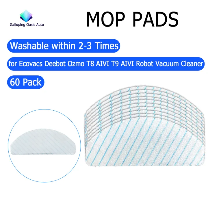 60 Pack Disposable Mop Cloth Pads for Ecovacs Deebot Ozmo T8 AIVI T9 AIVI  Robot Vacuum Cleaner Accessories | Lazada