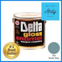 สีน้ำมัน DELTA #703 สีเทา เงา 1 แกลลอน (3.8 ลิตร)ENAMEL PAINT DELTA #703 GRAY GLOSS 1GAL **ด่วน สินค้าเหลือไม่เยอะ**