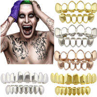 ฮิปฮอป Grillz แบน8ด้านบนและ8ด้านล่างชุดเตา B Ling ฟันหมวกฮาโลวีนแจ็คเนเปียร์เอริคชายแดนเครื่องแต่งกายคอสเพลย์ DIY P Rop