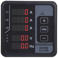 1 Piece Digital Meter GV59 Current Voltage Measuring Gauge Black Monitoring Instrument for 3 Phase Generator