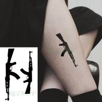 Waterproof Temporary Tattoo Sticker black machine gun tatto flash tatoo fake tattoos for men women