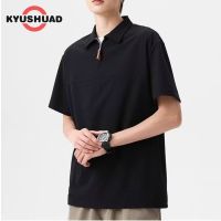 KYUSHUAD เสื้อโปโลผู้ชายญี่ปุ่นธุรกิจใหม่แขนสั้นเรียบง่าย