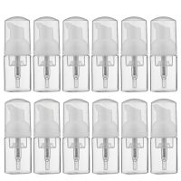 12Pcs Refillable Empty Bottle Soap Bottle Mini Foaming Soap Pump Mini 30Ml Plastic Foam Dispenser Bottle For Cleaning Travel