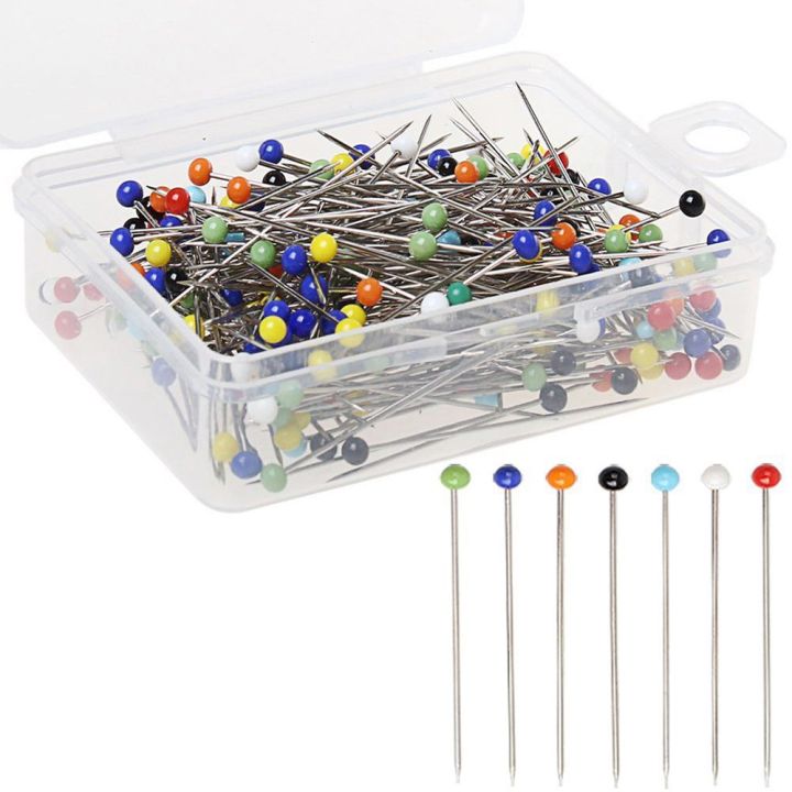 RUOANE 100pcs/set Safety Fixed Bead Glass Head Colored Safety Pin ...