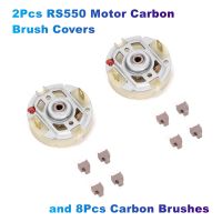 2Pcs RS550 Motor Carbon Brush Covers and 8Pcs Carbon Brushes for Power Tools Compatible With BOSCH  MAKITAC Rotary Tool Parts Accessories