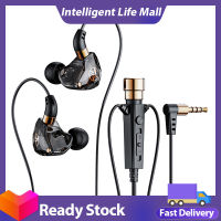 เฮดโฟนแบบเสียบหูหูฟัง KT02 3.5มม. พร้อม Earphone HiFi ไมโครโฟนเบสสำหรับการสตรีมหูฟังคาราโอเกะ